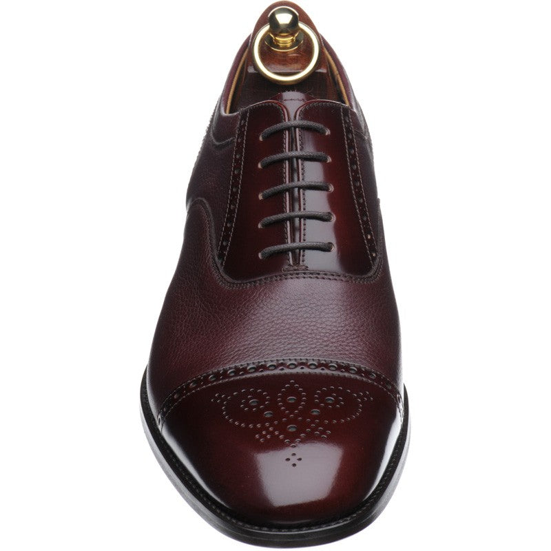 Product image for Loake Woodstock mens hybrid-soled semi-brogues in burgundy calf and polished (second)