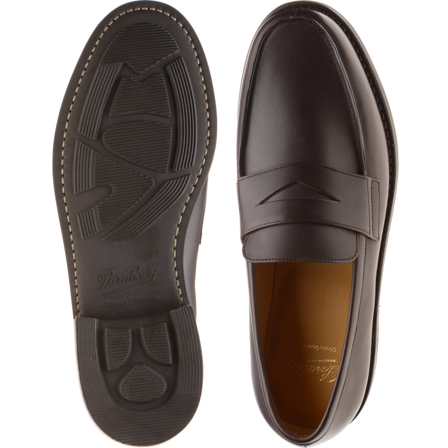 Product image for Paraboot Adonis H mens rubber-soled loafers in lisse cafe