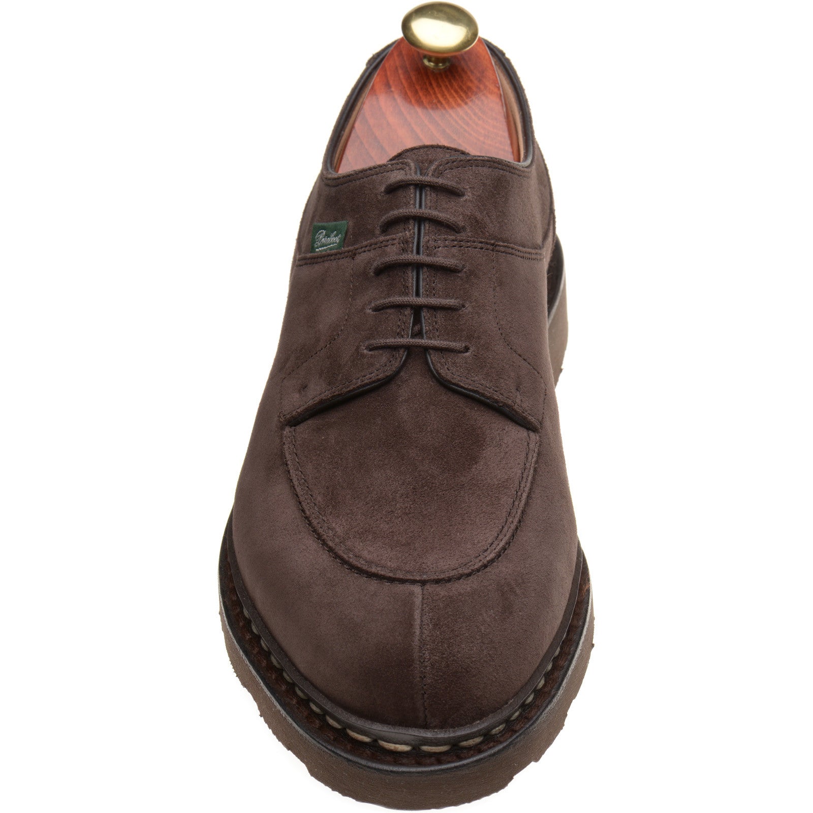Paraboot Avignon mens rubber-soled Derby shoes in velour congo