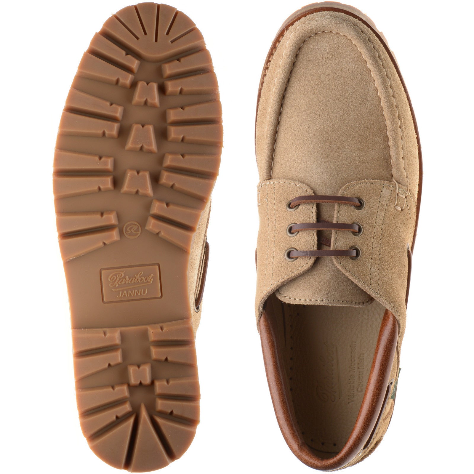 Product image for Paraboot Briac mens rubber-soled Derby shoes in velours beige