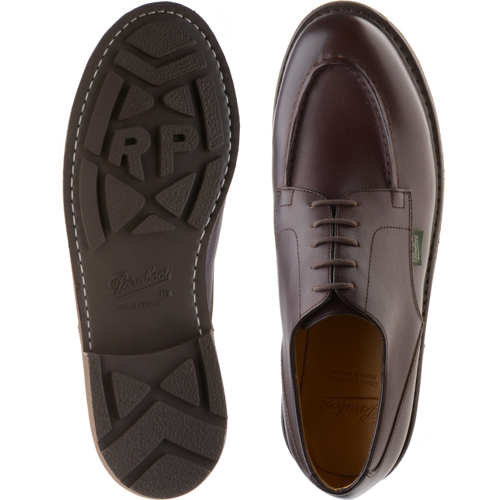 Paraboot Chambord mens rubber-soled in lisse cafe brown – Herring
