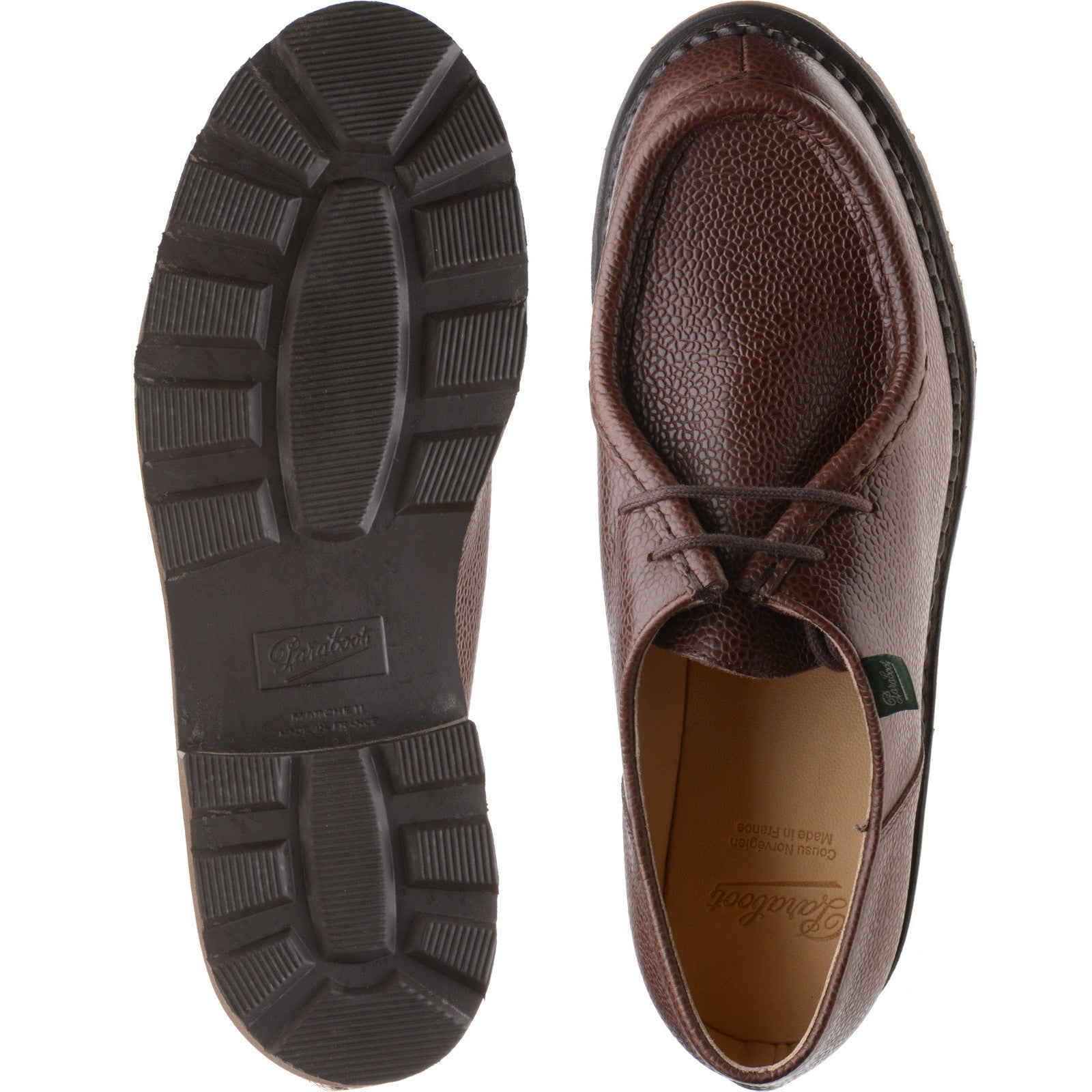 Paraboot Michael mens rubber-soled Derby shoes in graine ebene