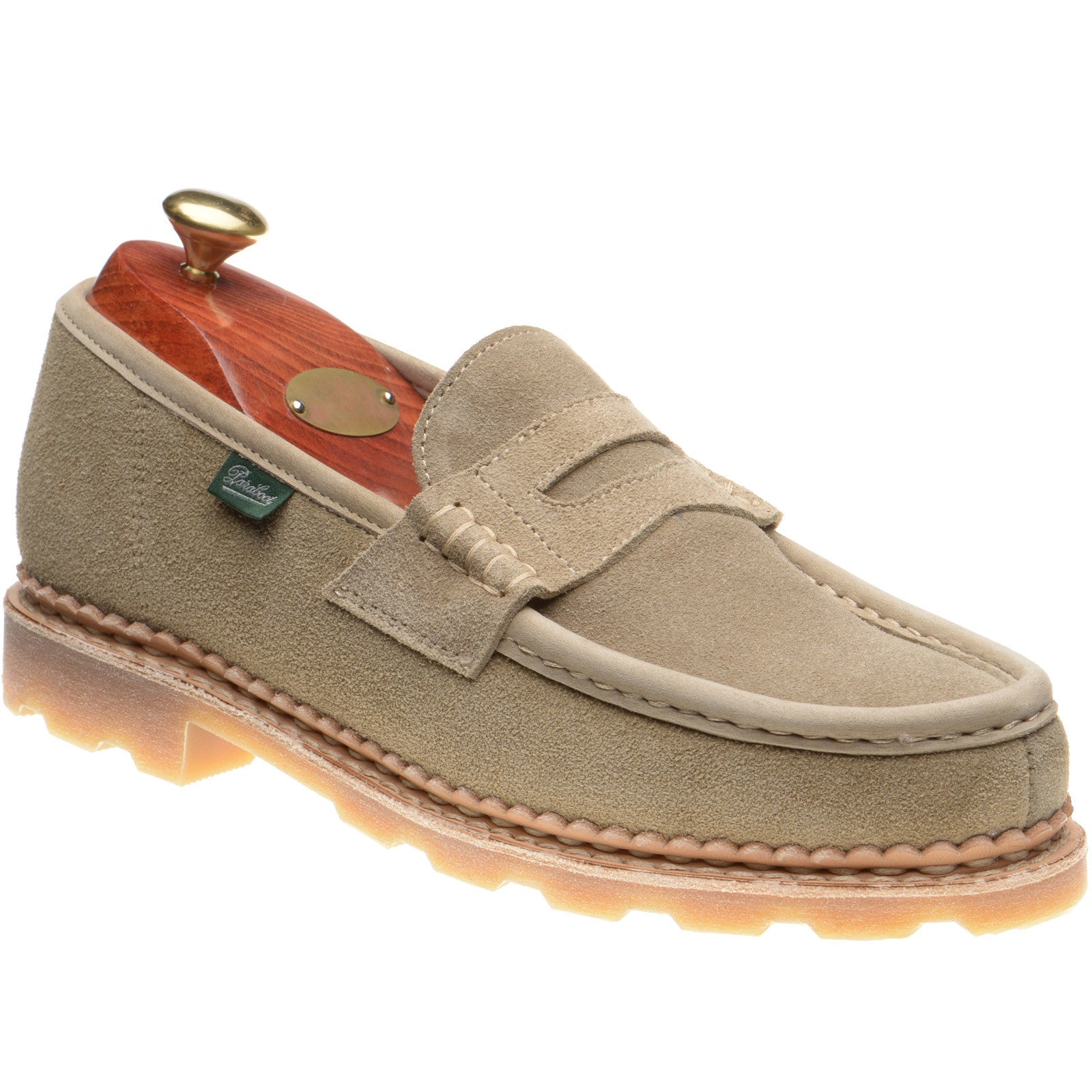 Product image for Paraboot Nantes mens rubber-soled loafers in velours sand