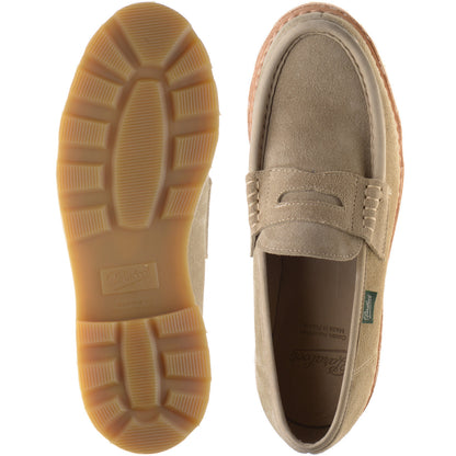 Product image for Paraboot Nantes mens rubber-soled loafers in velours sand