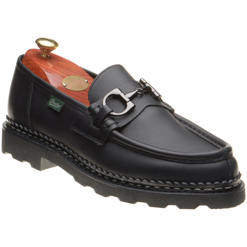 Product image for Paraboot Reims Mors mens rubber-soled loafers in lisse noir black