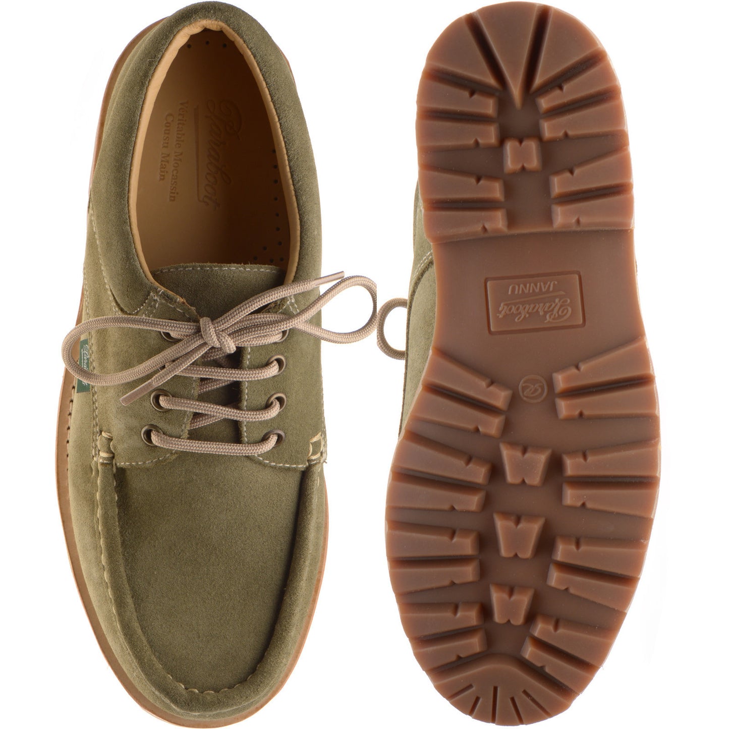 Product image for Paraboot Thiers mens rubber-soled Derby shoes in velours kaki