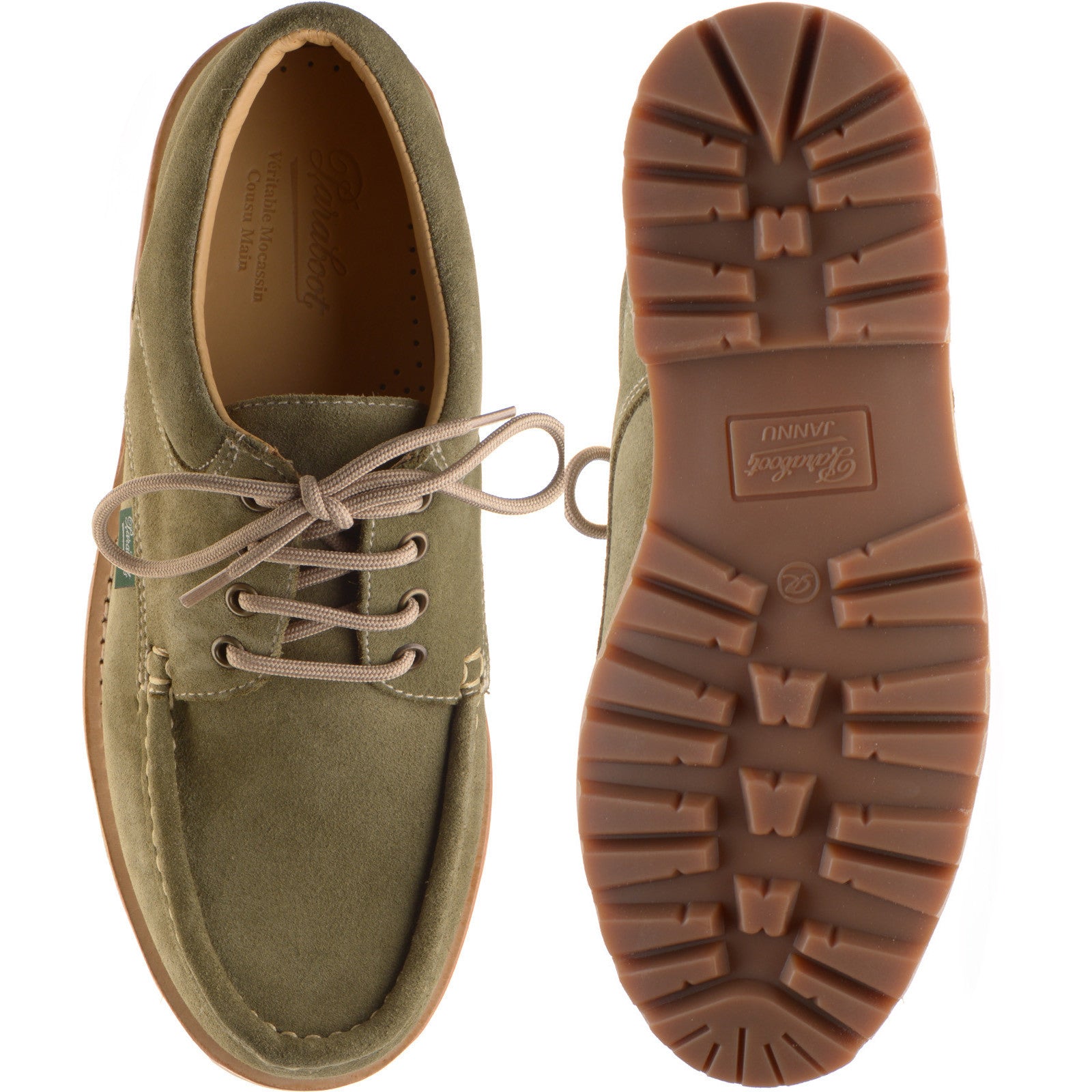 Product image for Paraboot Thiers mens rubber-soled Derby shoes in velours kaki