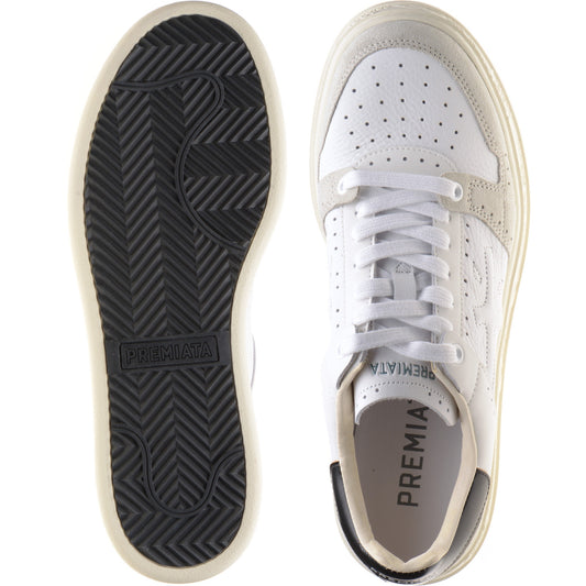 Product image for Premiata Quinn mens rubber-soled trainers in white and grey