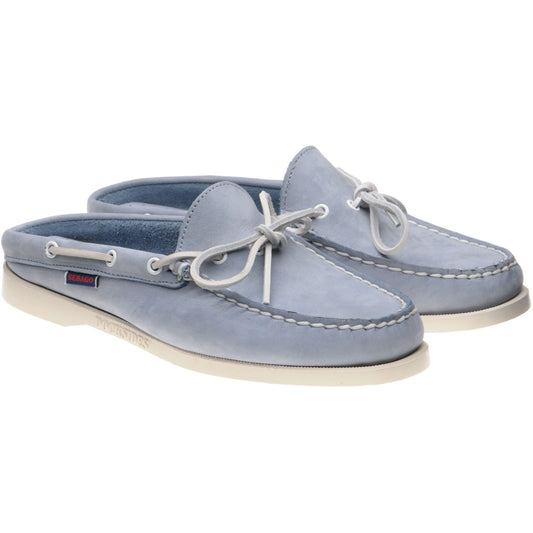 Product image for Sebago Clog ladies rubber-soled deck shoes in blue nubuck