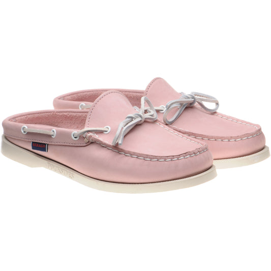 Product image for Sebago Clog ladies rubber-soled deck shoes in pink nubuck