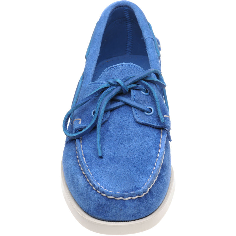 Product image for Sebago Dockside Portland mens rubber-soled deck shoes in blue limoges suede