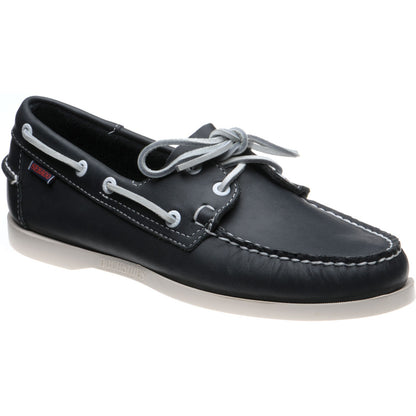 Product image for Sebago Dockside Portland mens rubber-soled deck shoes in blue night