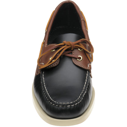 Product image for Sebago Dockside Portland mens rubber-soled deck shoes in brown and black