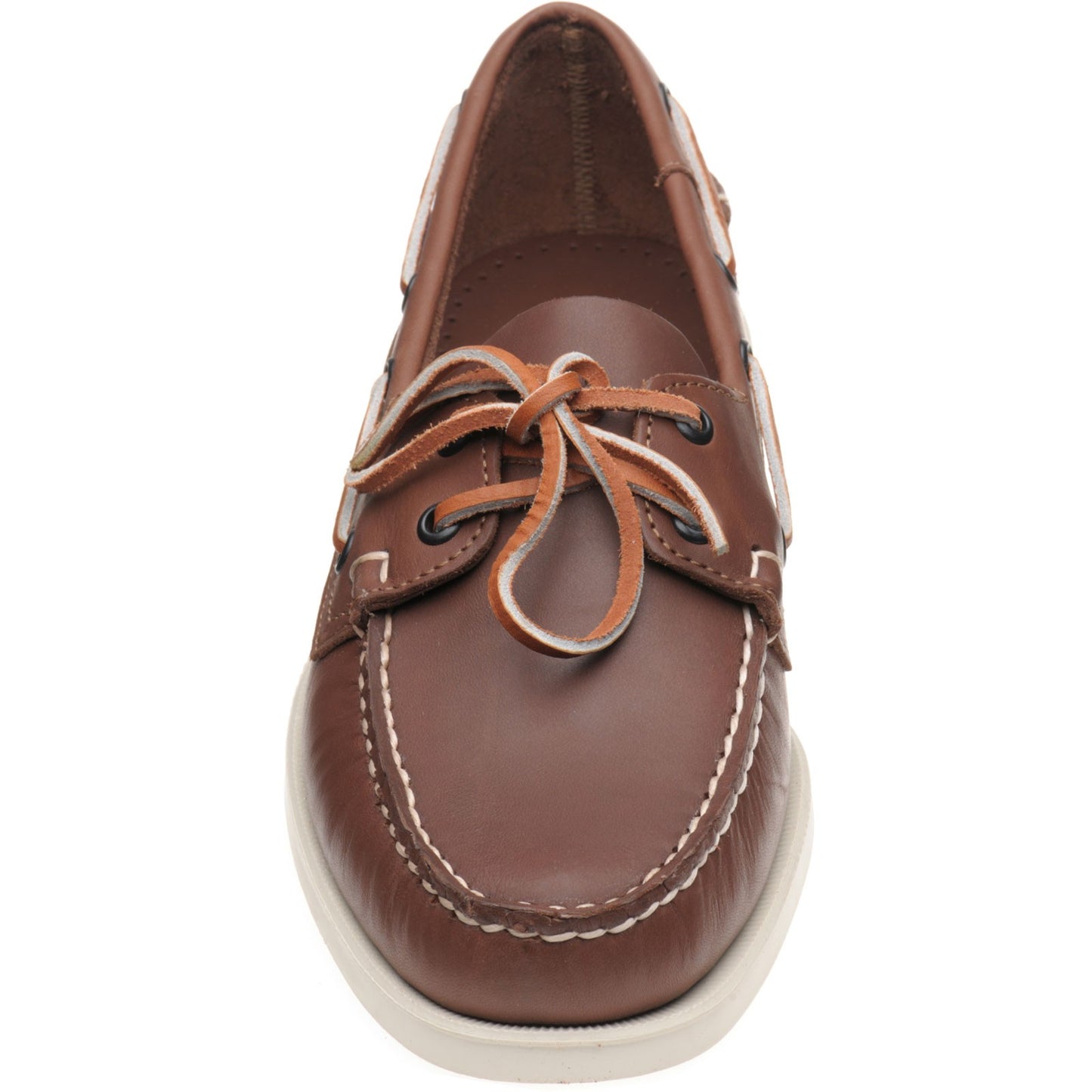 Product image for Sebago Dockside Portland mens rubber-soled deck shoes in brown calf