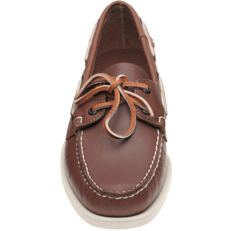 Product image for Sebago Dockside Portland mens rubber-soled deck shoes in brown calf