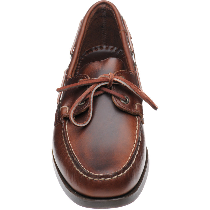 Product image for Sebago Dockside Portland mens rubber-soled deck shoes in brown oiled waxy