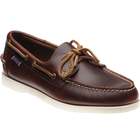 Product image for Sebago Dockside Portland in brown waxy