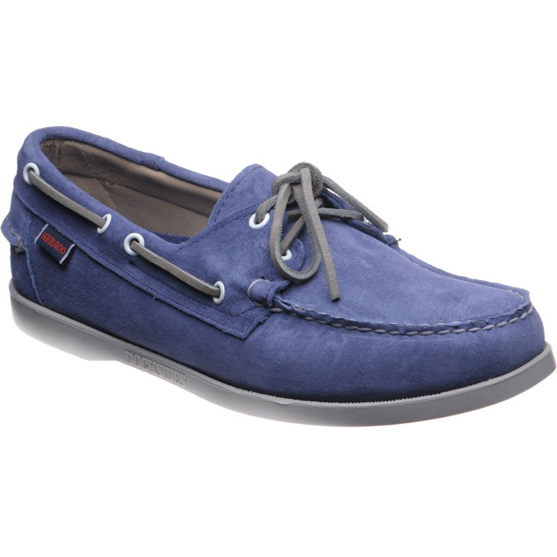 Product image for Sebago Dockside Portland mens rubber-soled deck shoes in chalk blue