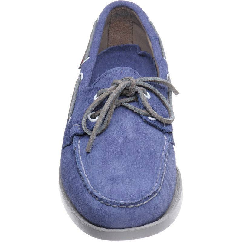 Product image for Sebago Dockside Portland mens rubber-soled deck shoes in chalk blue