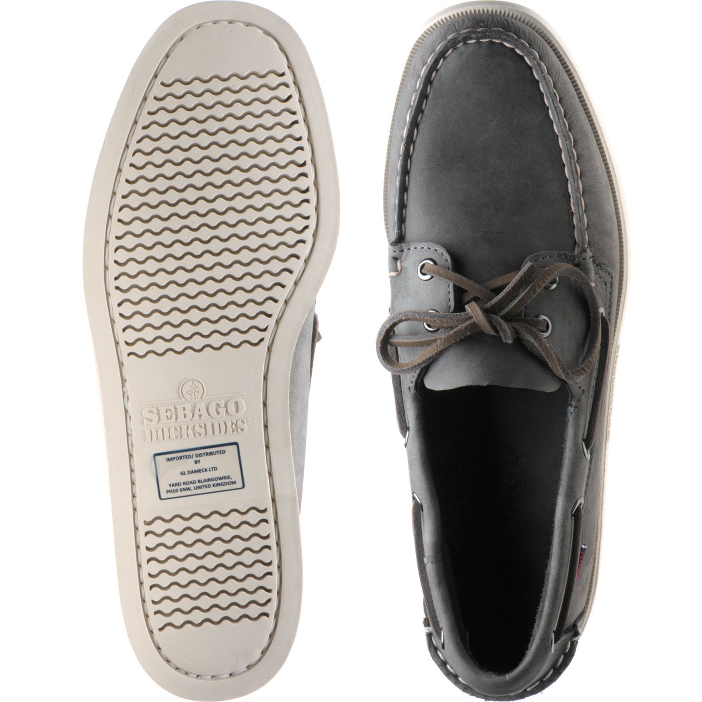 Product image for Sebago Dockside Portland mens rubber-soled deck shoes in dark grey