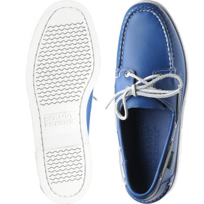 Product image for Sebago Dockside Portland mens rubber-soled deck shoes in dazzling blue
