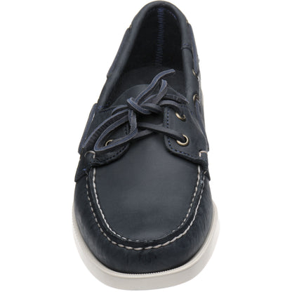 Product image for Sebago Dockside Portland mens rubber-soled deck shoes in navy crazy horse