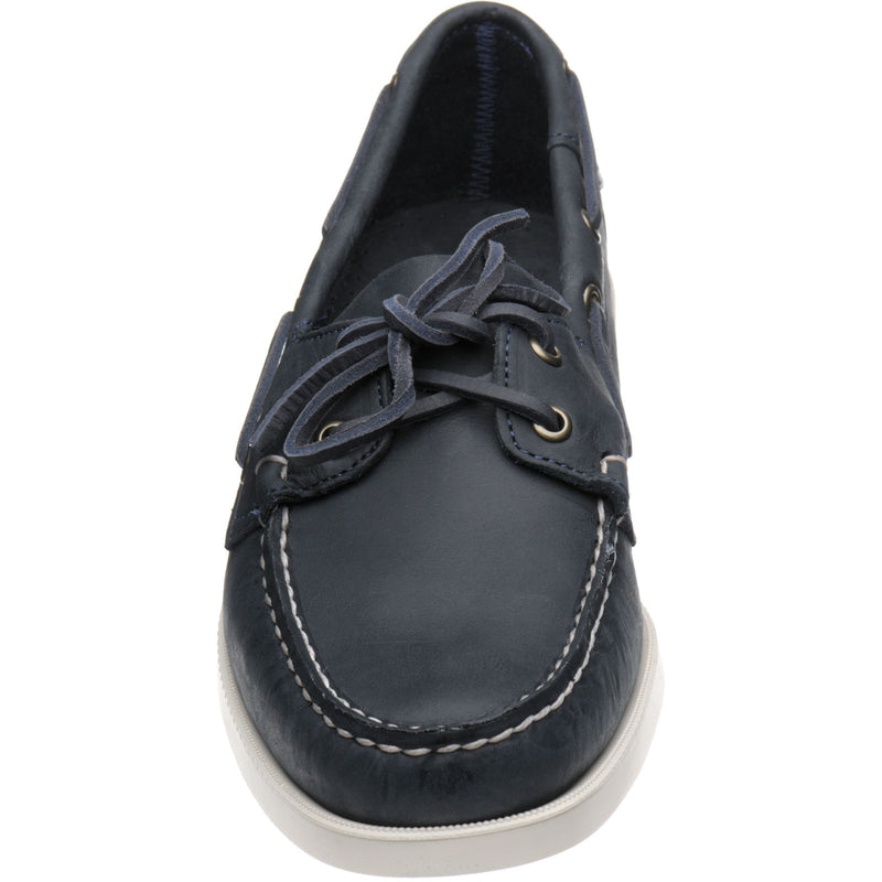 Product image for Sebago Dockside Portland mens rubber-soled deck shoes in navy crazy horse