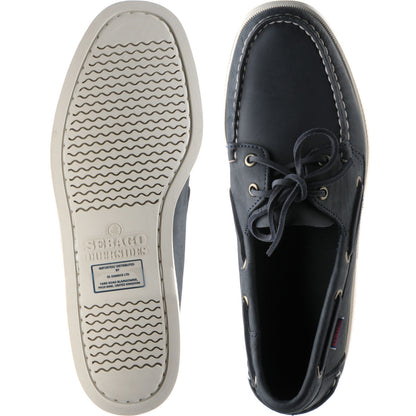 Product image for Sebago Dockside Portland mens rubber-soled deck shoes in navy crazy horse