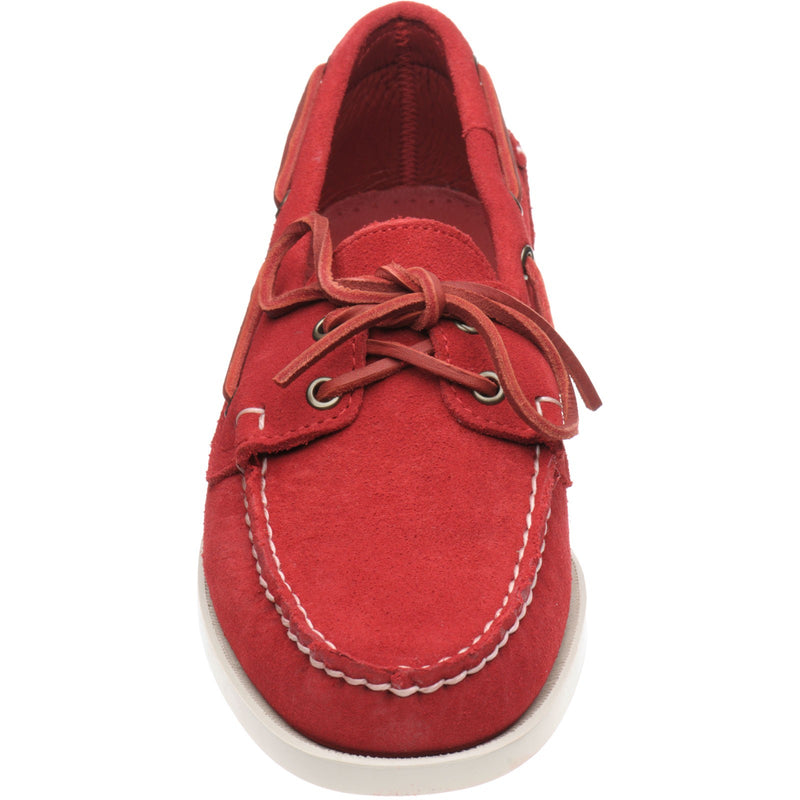 Product image for Sebago Dockside Portland mens rubber-soled deck shoes in red suede