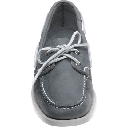 Product image for Sebago Dockside Portland mens rubber-soled deck shoes in smoke waxy