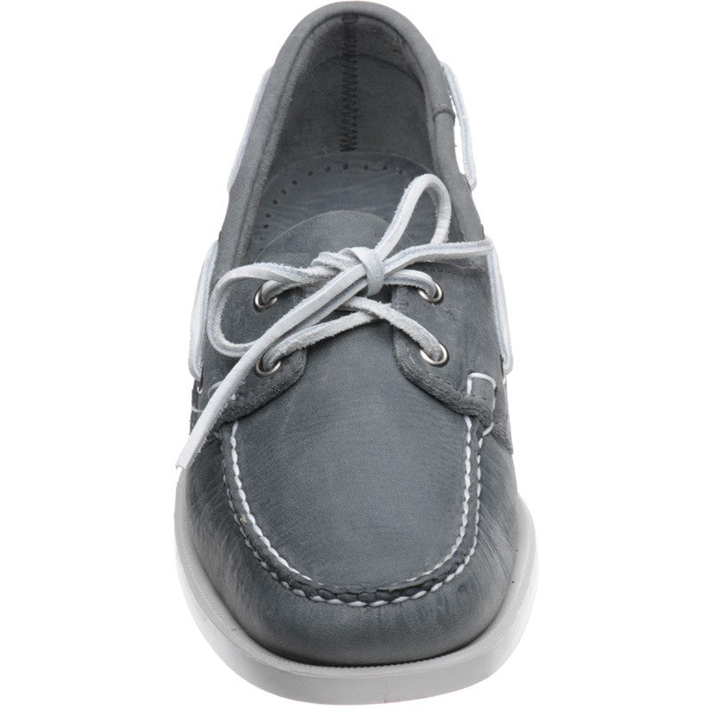 Product image for Sebago Dockside Portland mens rubber-soled deck shoes in smoke waxy