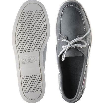 Product image for Sebago Dockside Portland mens rubber-soled deck shoes in smoke waxy
