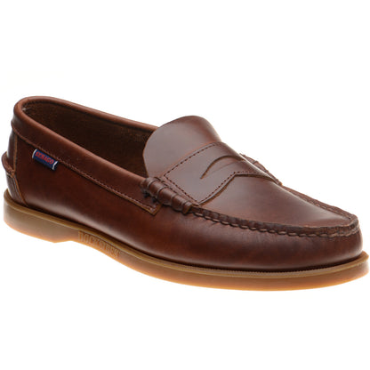 Product image for Sebago Dolphin Waxed mens rubber-soled deck shoes in brown gum