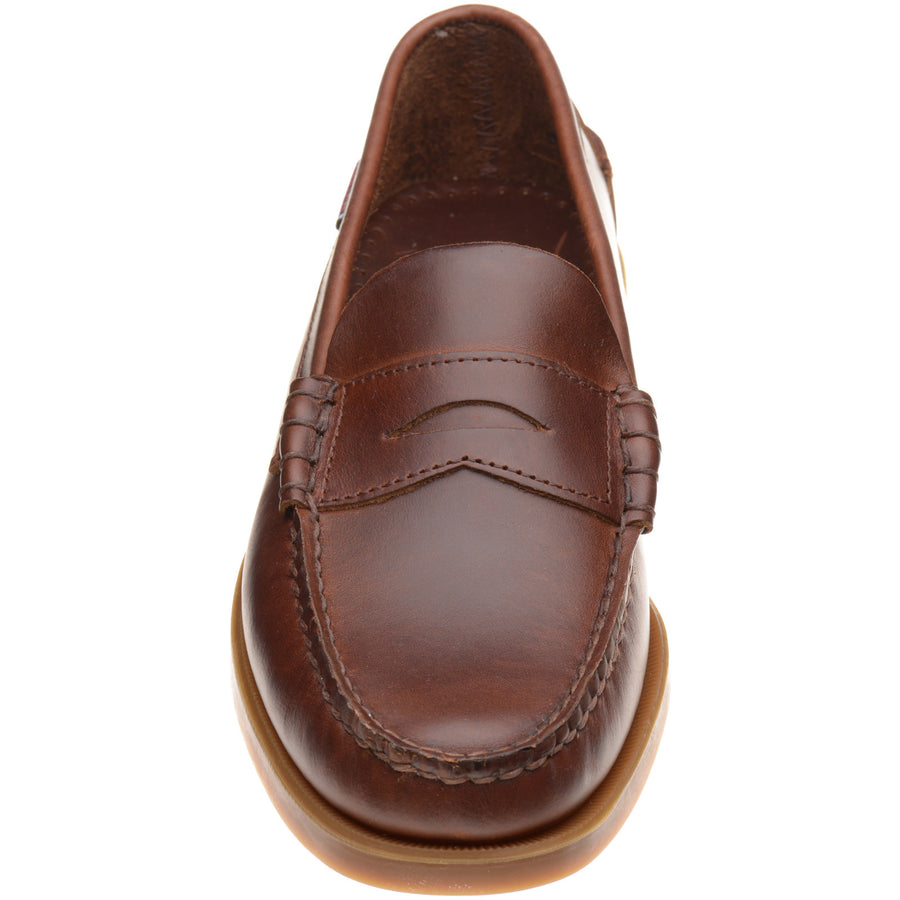 Product image for Sebago Dolphin Waxed mens rubber-soled deck shoes in brown gum