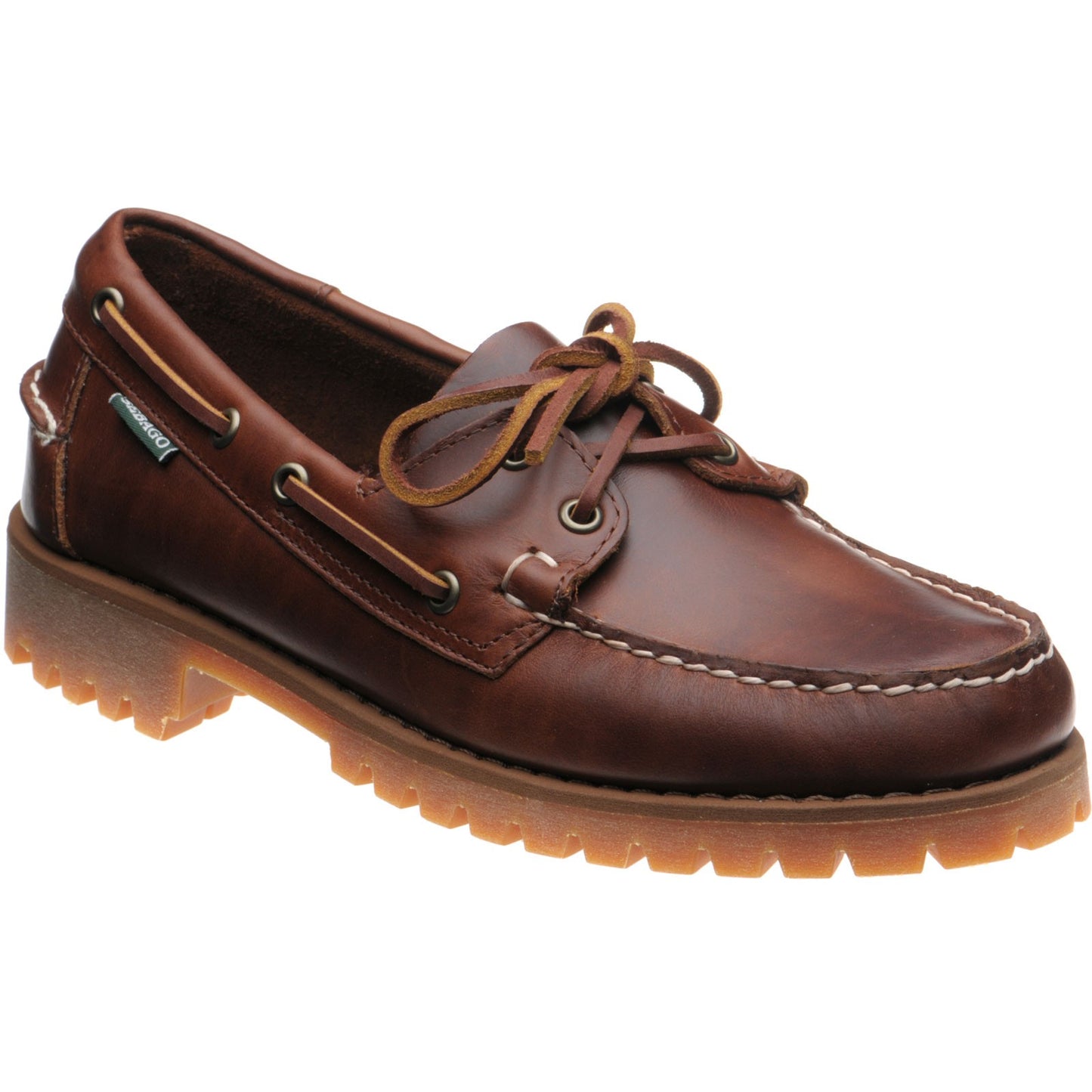 Product image for Sebago Ranger Waxy mens rubber-soled deck shoes in brown gum