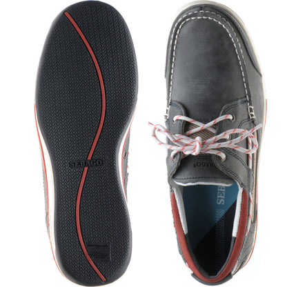 Product image for Sebago Triton Three Eye mens rubber-soled deck shoes in blue and navy