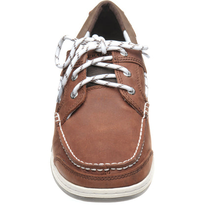 Product image for Sebago Triton Three Eye mens rubber-soled deck shoes in brown and dark brown