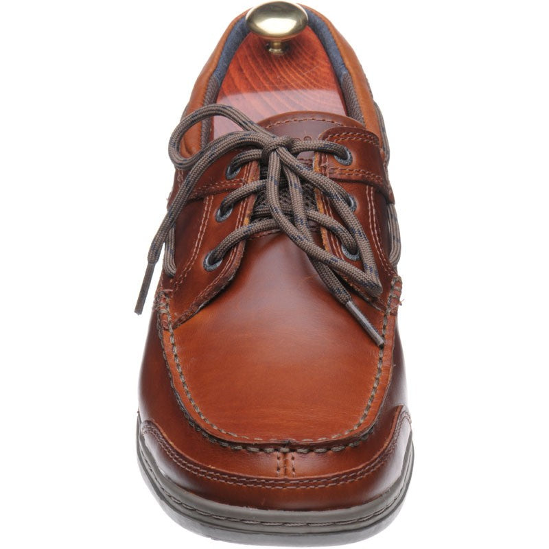 Product image for Sebago Triton Three Eye mens rubber-soled deck shoes in brown oiled