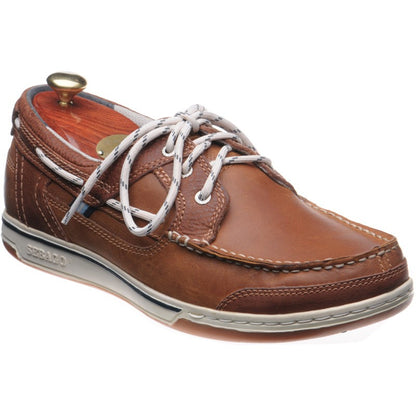 Product image for Sebago Triton Three Eye mens rubber-soled deck shoes in tan brown