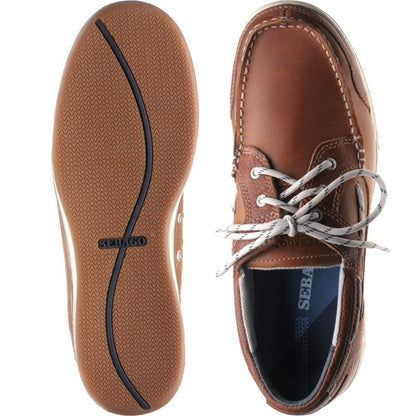 Product image for Sebago Triton Three Eye mens rubber-soled deck shoes in tan brown
