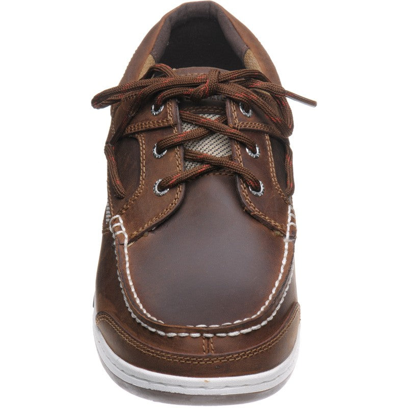 Product image for Sebago Triton Three Eye mens rubber-soled deck shoes in walnut