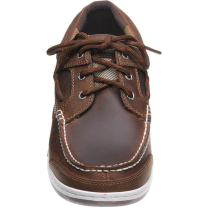 Product image for Sebago Triton Three Eye mens rubber-soled deck shoes in walnut