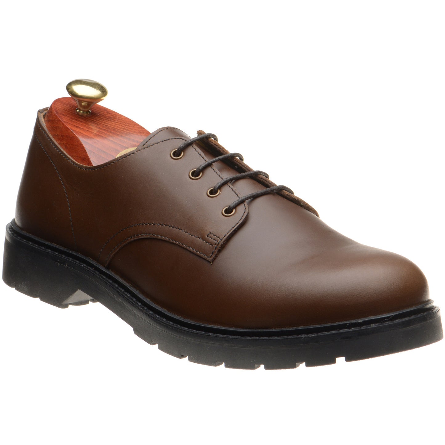 Product image for Solovair Gibson shoe mens rubber-soled Derby shoes in brown gaucho