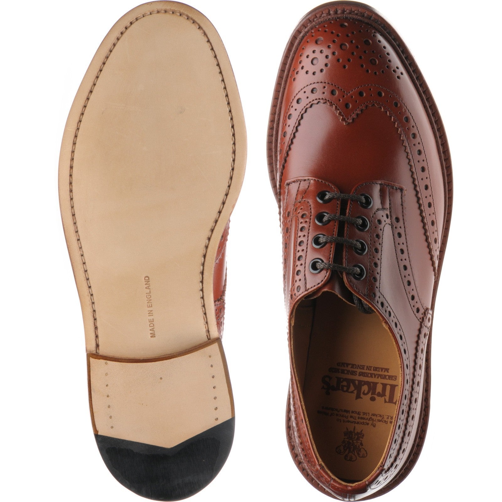 Trickers Bourton mens brogues in marron calf – Herring Shoes