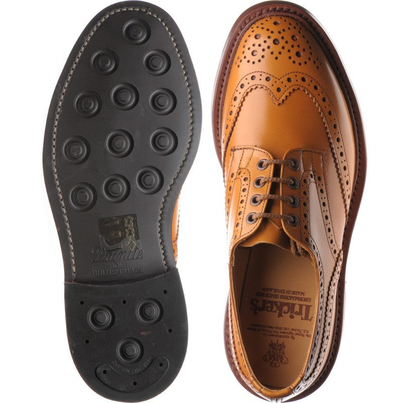 Trickers Bourton (Rubber) mens rubber-soled brogues in acorn