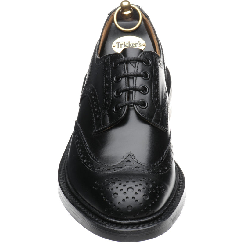 Product image for Trickers Bourton (Rubber) mens rubber-soled brogues in black calf