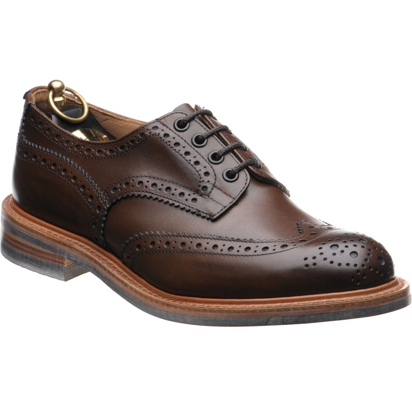 Product image for Trickers Bourton (Rubber) mens rubber-soled brogues in coffee burnished calf