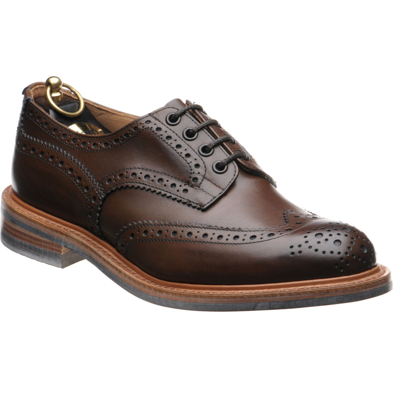 Product image for Trickers Bourton (Rubber) mens rubber-soled brogues in coffee burnished calf