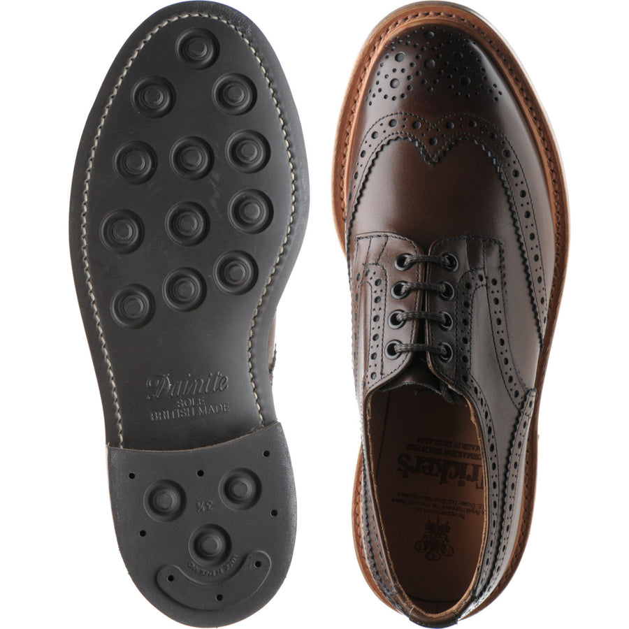Product image for Trickers Bourton (Rubber) mens rubber-soled brogues in coffee burnished calf