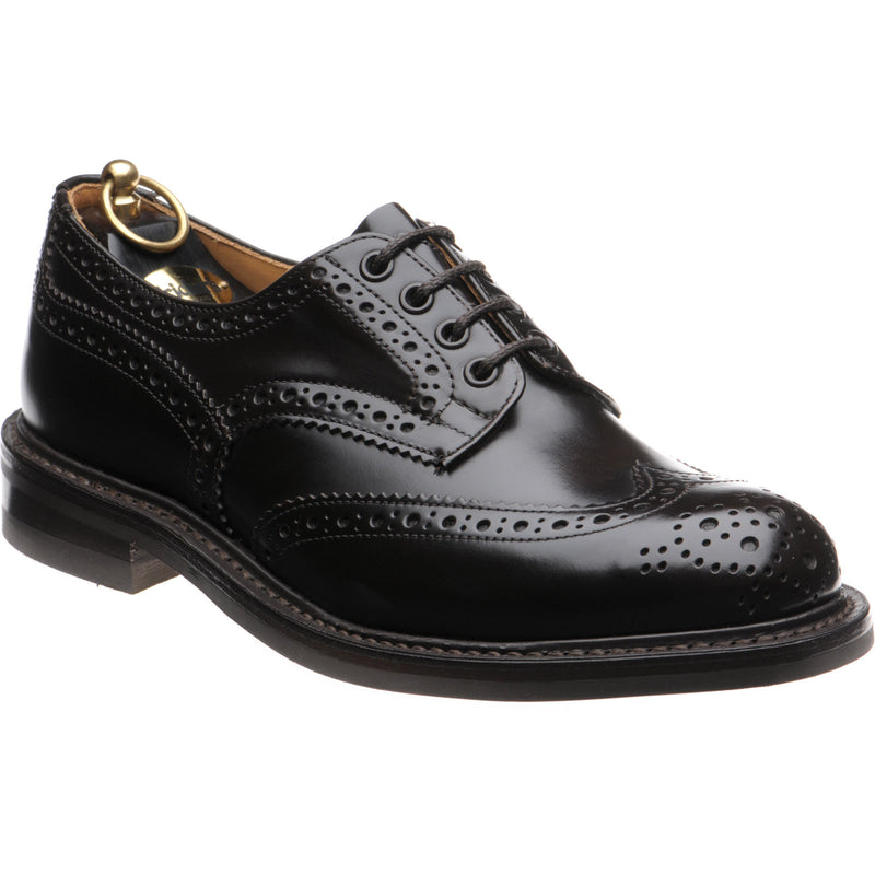 Product image for Trickers Bourton (Rubber) mens rubber-soled brogues in dark brown bookbinder